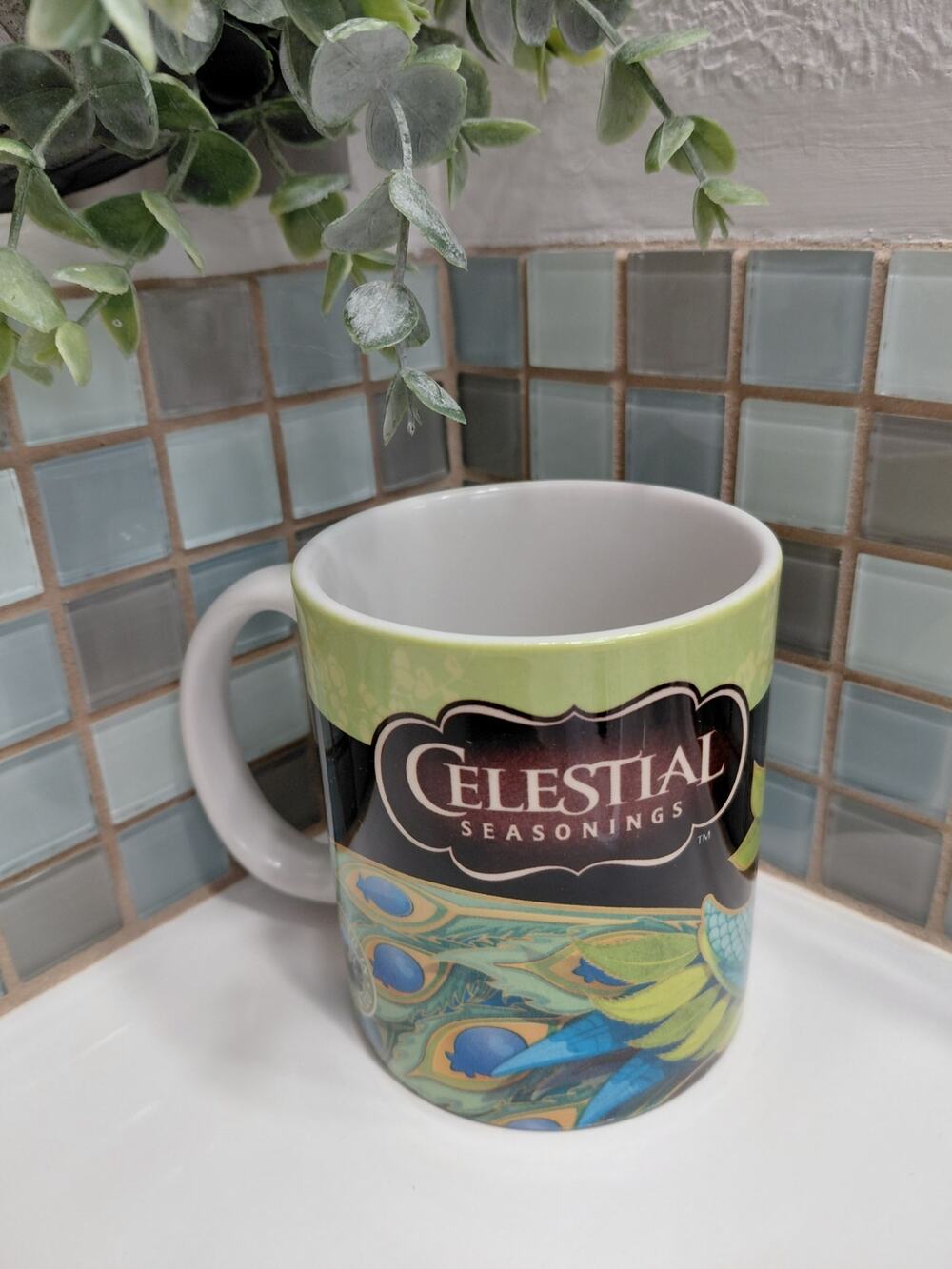 Celestial Seasonings Tea Blueberry Breeze Peacock Mug